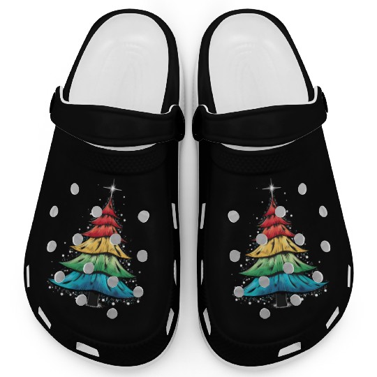 LGBTQ Pride Rainbow Flag Gay Christmas Tree Gifts Clogs