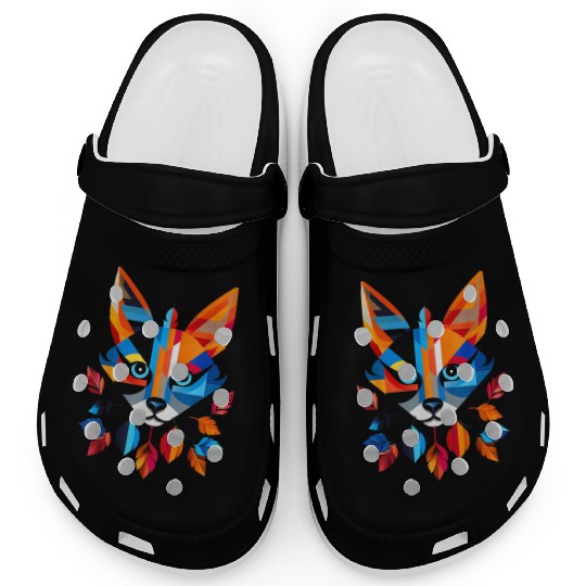 Fox Animal Graphic Artwork Clogs