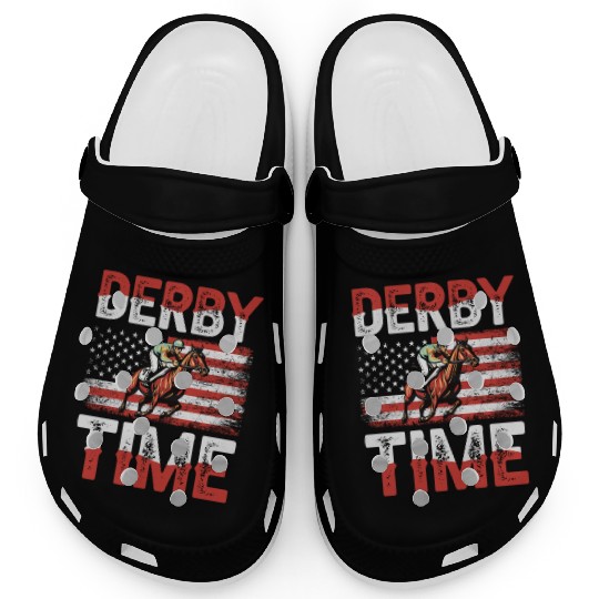Derby Time Louisville Kentucky Horse Racing Clogs
