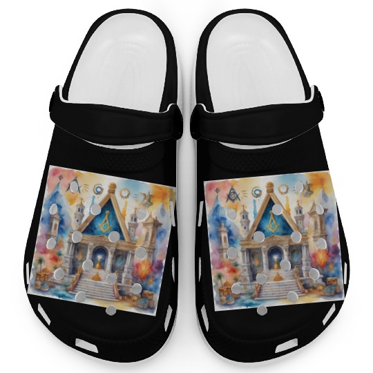 Masonic watercolor painting design Clogs