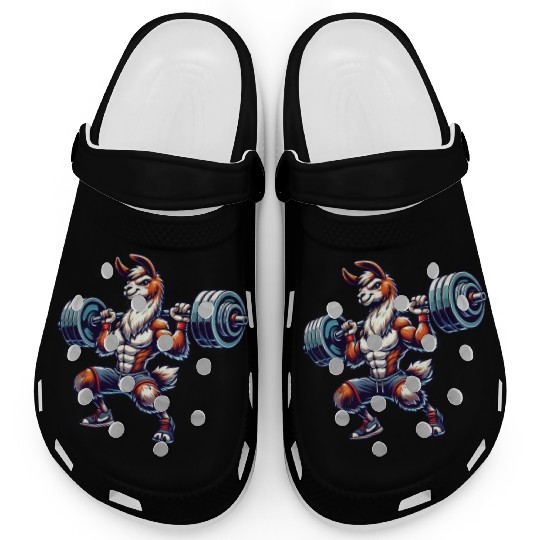 Llama Alpaca Barbell Weightlifting Workout Clogs