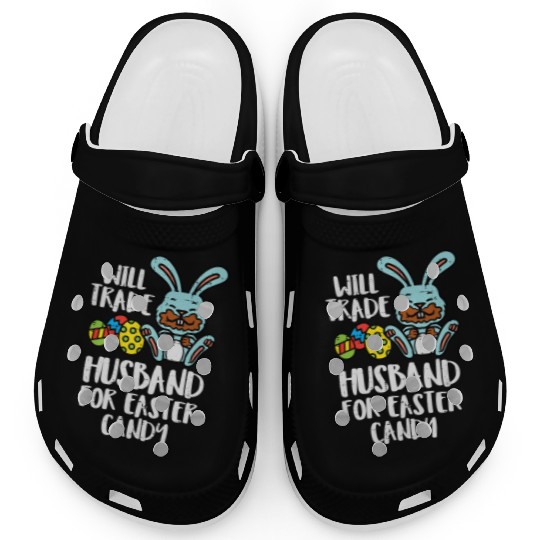 Womens Will Trade Husband Easter Candy Bunny Choco Clogs