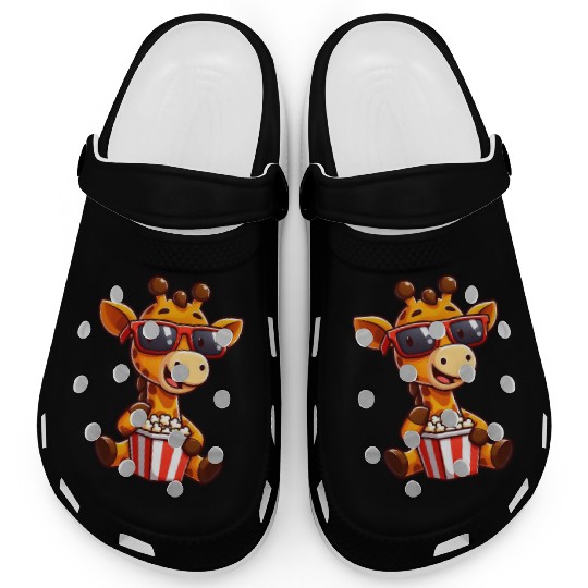 Cool giraffe popcorn cinema movie film lover Clogs