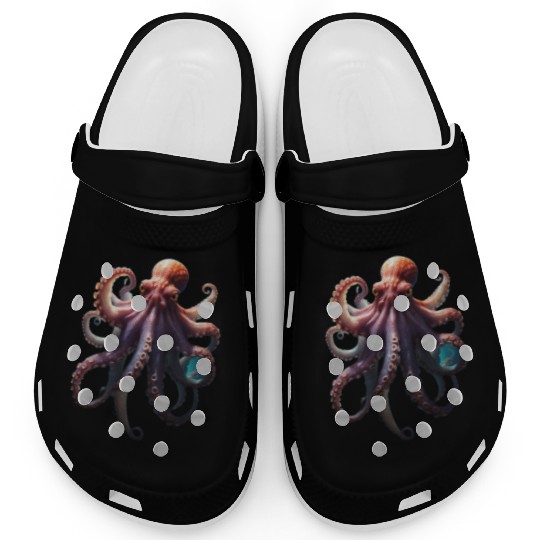 Ethereal octopus tentacle poses in dramatic light Clogs
