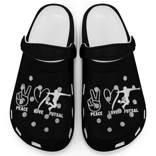 Peace Love Futsal Funny Futsal Clogs