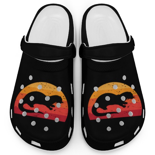 Sea Otter Sunset Retro Cute Lutra Animal Lover Fun Clogs
