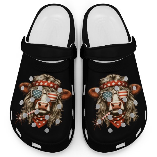 Rebel Bovine: Punk Cow Graphic Clogs
