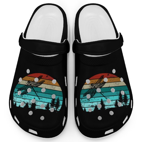 Dragonfly Vintage Retro Insect Nature Clogs
