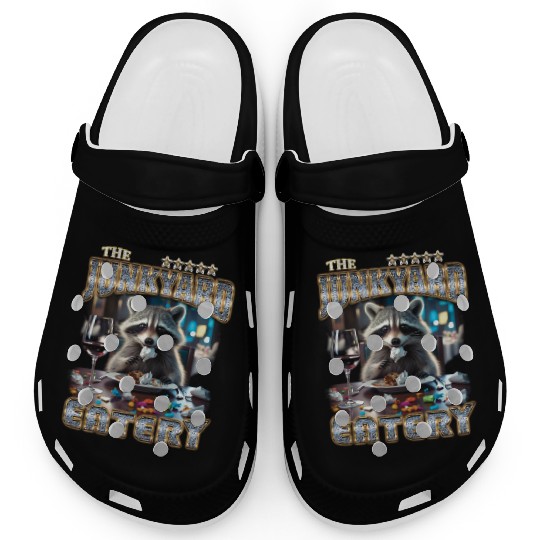 The Junkyard Eatery Funny Raccoon Bootleg Clogs