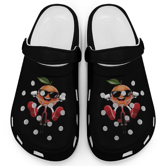 Mandarin Cycling On Bike Realistic Clogs