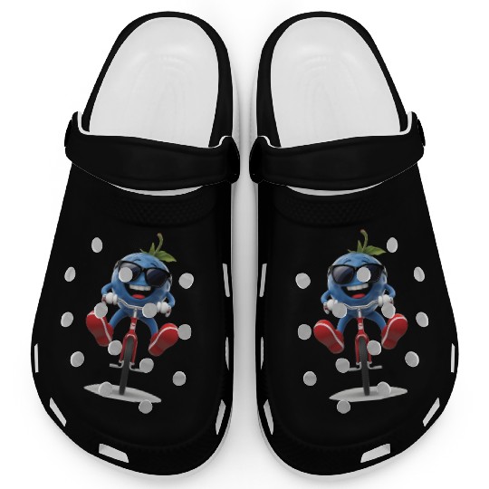Blueberry Cycling On Bike Realistic Clogs