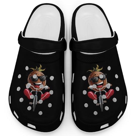 Coconut Cycling On Bike Realistic Clogs