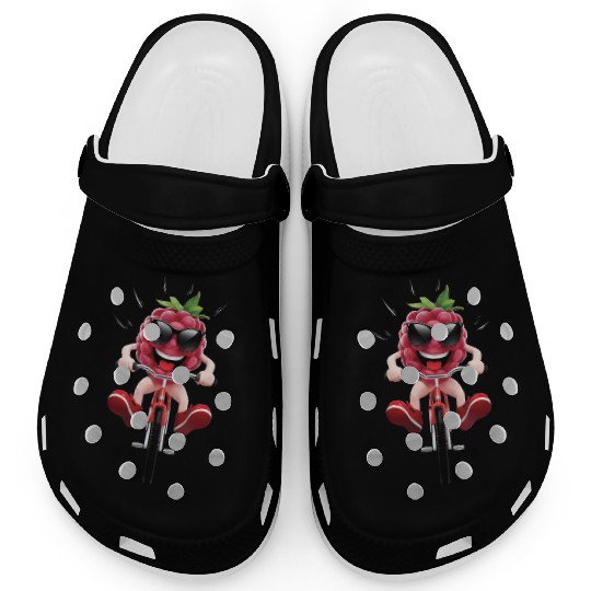 Raspberry Cycling On Bike Realistic Clogs