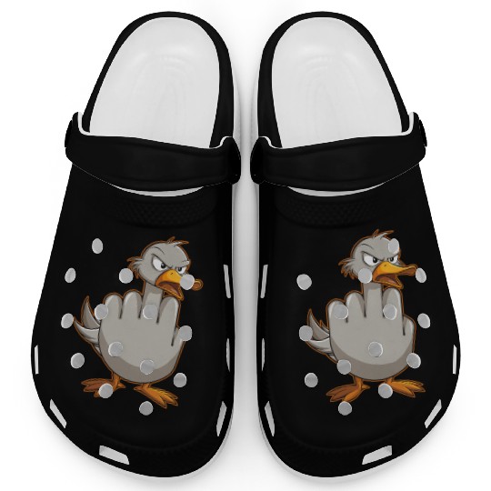Funny Rude Seagull Outfit Gift for Men and Women Clogs
