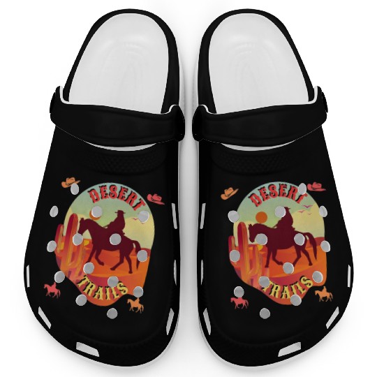 Sunset Trails: Cowboy & Cactus Desert Journey Clogs