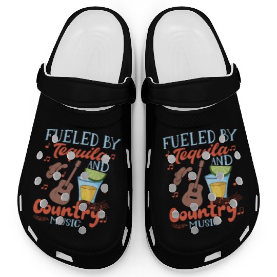 Fueled By Tequila And Country Music Western Cowboy Clogs