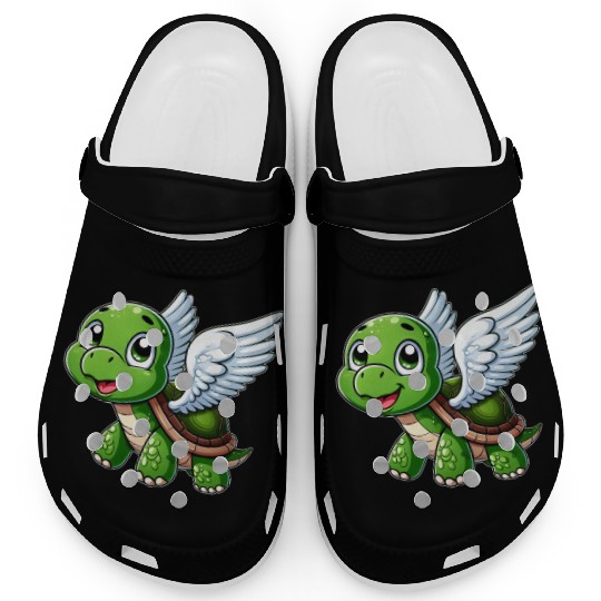 Turtle Angel Wings Halo Farm Farmer Clogs