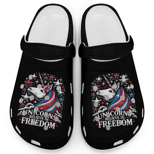 Star-Spangled Unicorn with American Pride and Clogs