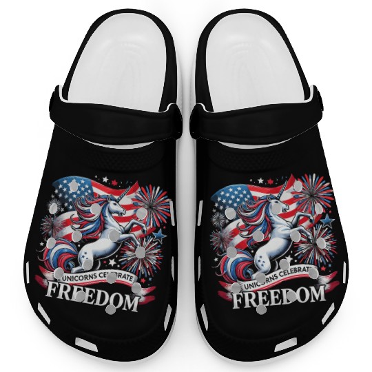 Star-Spangled Unicorn with American Pride and Clogs