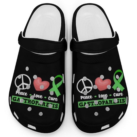 Peace Love Gastroparesis Awareness Clogs