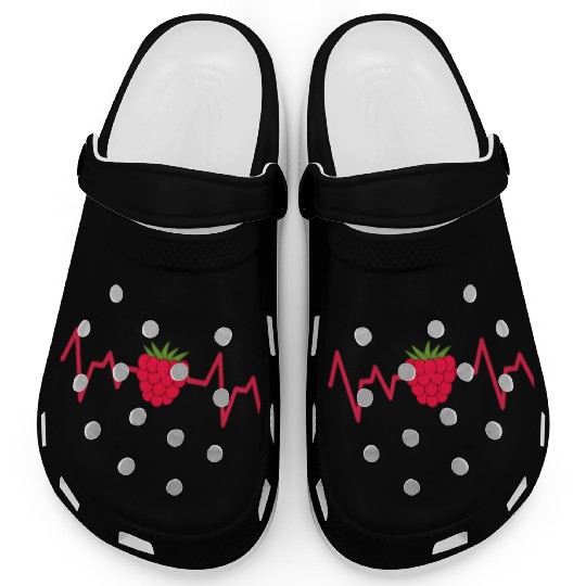 raspberry heart beat funny cute for fruit lover Clogs