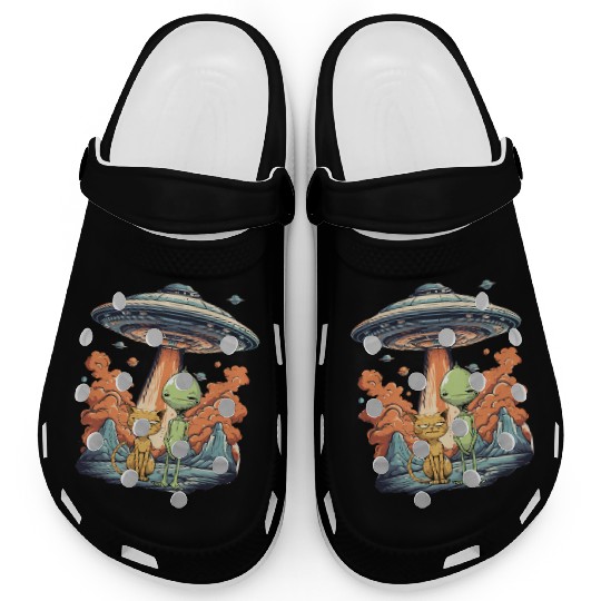 Cat Ufo Meme Funny Surprised Scared Cat Selfie Clogs