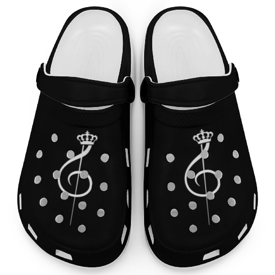 Crown Music Clef Note King Queen Prince Princess Clogs