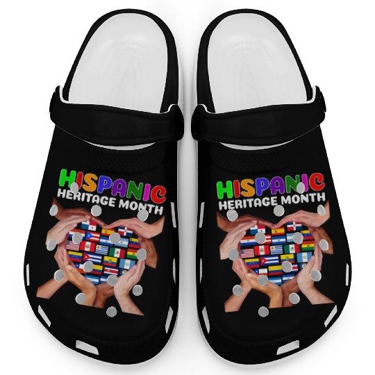 Hispanic Heritage Month All Countries Heart Hands Clogs