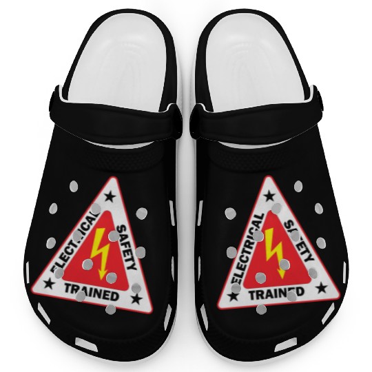 electrical Safety Trained Triangle Warning Sign Clogs