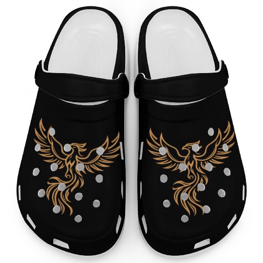 Phoenix Majestic Tribal Art Bird Fire Symbol Clogs