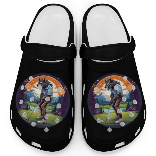 Scary Halloween Party Costume Werewolf Golf Clogs