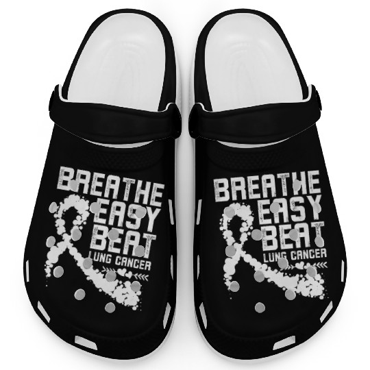 Breathe Easy Beat Lung Cancer Awareness Warriors Clogs