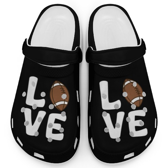 Football Heart I Love Football Clogs