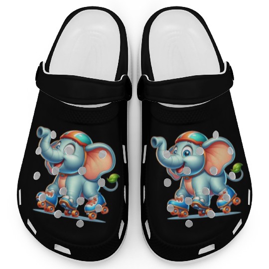 Cute Inline Skater Elephant Clogs