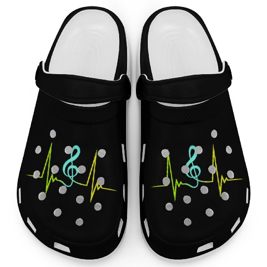Music Clef Note Violin Treble Sound Pulse ECG Clogs
