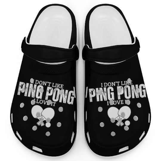 I Love Ping Pong Funny Ping Pong Player Clogs