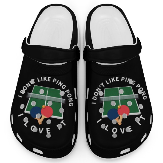 I Love Ping Pong Funny Ping Pong Player Clogs