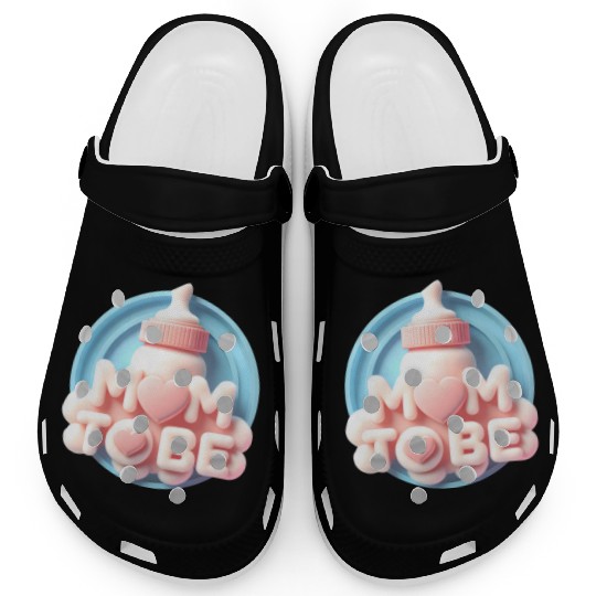 Cute Mom To Be Baby Announcement Design Clogs