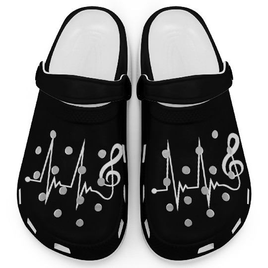 Music Clef Note Violin Treble Sound Pulse ECG Clogs