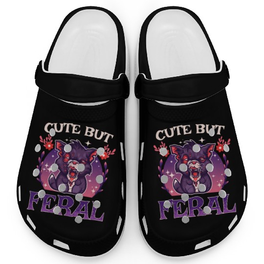 Cute but Feral! Wild Cat Party Concert Cat Lovers Clogs