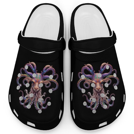 Psychedelic goa deer octopus Clogs