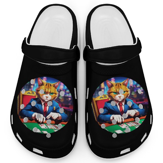 The Gambler Cat's Blackjack Night Clogs