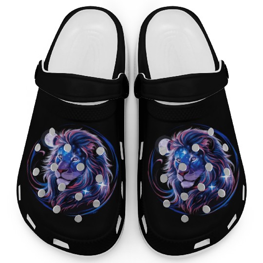 Lion with moon and stars for a Lions lovers and Clogs