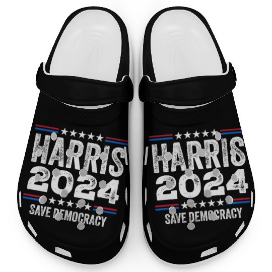 Kamala Harris 2024 Save Democracy US Election Clogs