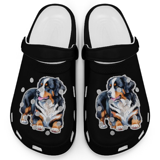 Bernese Mountain Dog Watercolor Clogs