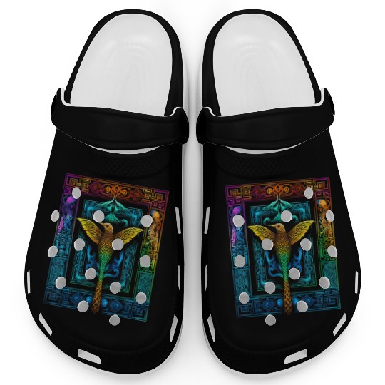 Hummingbird Colorful Mandala Animal Clogs