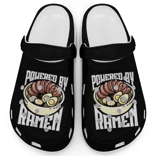 Powered By Ramen Anime Japanese Soup Cup Noodle Clogs