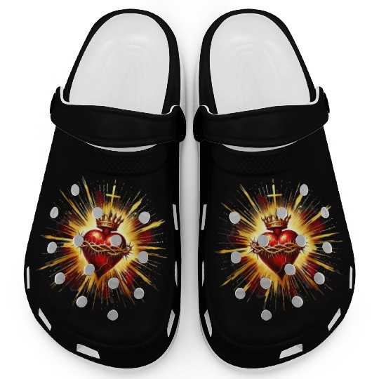 Sacred Heart Jesus Catholic Devotion Clogs