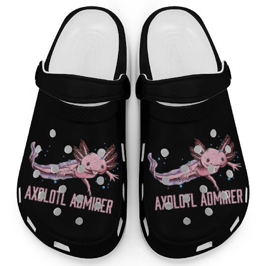 Axolotl Admirer Animal Meme Salamander Animal Pun Clogs