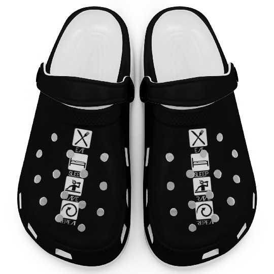 Eat Sleep Rave Repeat Daily Dance Music Party Life Clogs
